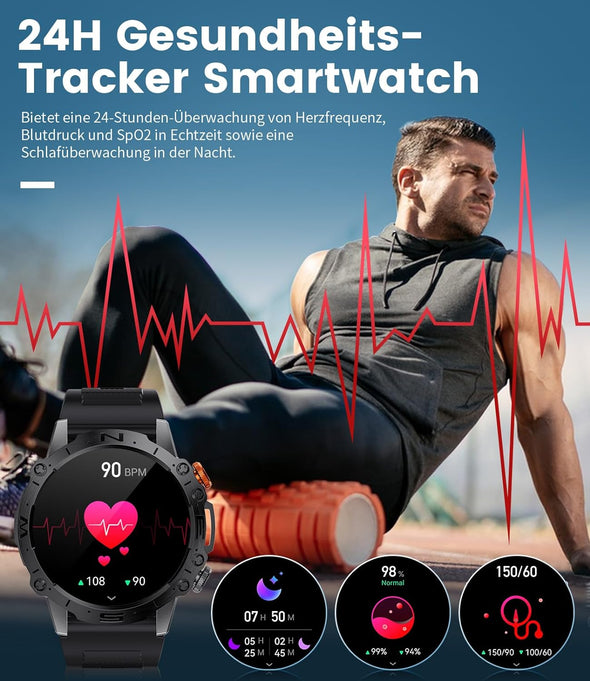 NEKTOM K60 Men's Smartwatch HD Outdoor Sports Watch Heart Rate Monitor / Sleep Monitor