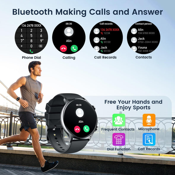 NEKTOM Fitness Watch with Phone Function Waterproof QS40 Smartwatch