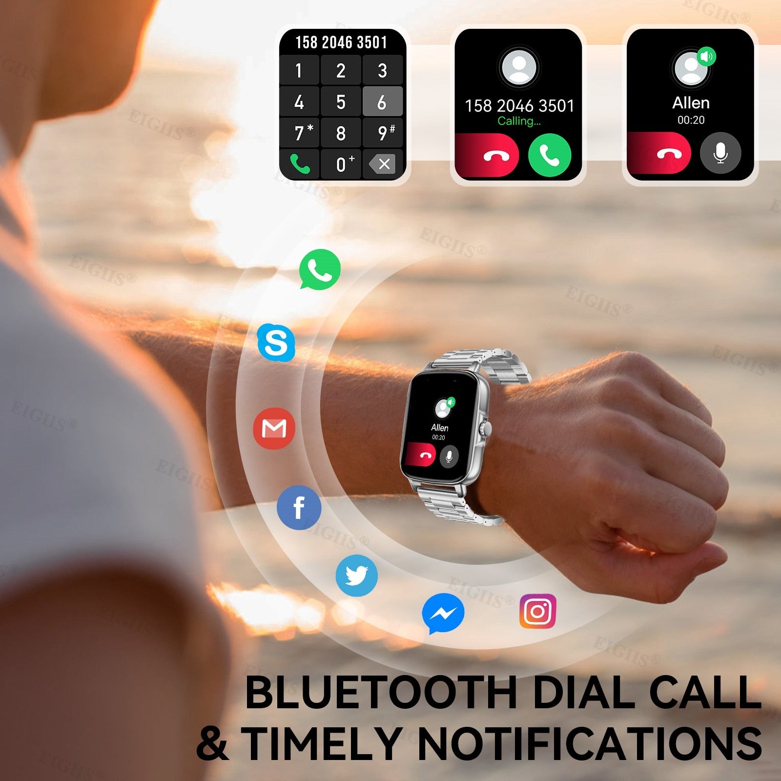 Nektom Bluetooth Answer Call Smart Watch Men Dial Call Fitness