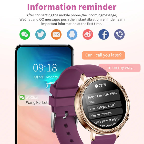 NEKTOM V60 Luxury Smart Watches For Women Bluetooth Call Women Gift