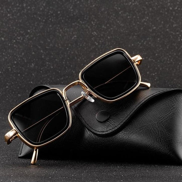 Nektom - Men's Vintage Steampunk Retro Metal Square Sunglasses