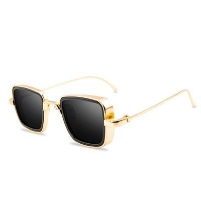 Nektom - Men's Vintage Steampunk Retro Metal Square Sunglasses