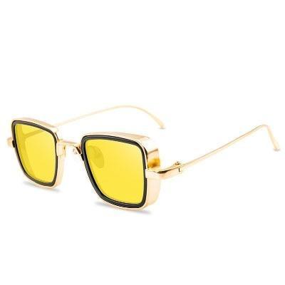 Nektom - Men's Vintage Steampunk Retro Metal Square Sunglasses