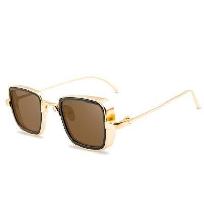 Nektom - Men's Vintage Steampunk Retro Metal Square Sunglasses